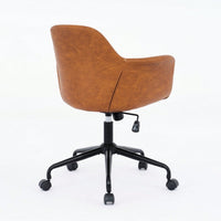 Ergonomic Mid-Century Modern Swivel Office Chair with Adjustable Height and Back Support for Home and Study