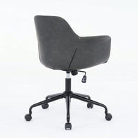 Ergonomic Mid-Century Modern Swivel Office Chair with Adjustable Height and Back Support for Home and Study