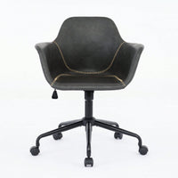 Ergonomic Mid-Century Modern Swivel Office Chair with Adjustable Height and Back Support for Home and Study