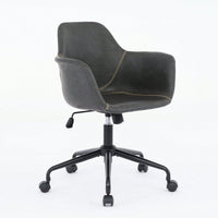 Ergonomic Mid-Century Modern Swivel Office Chair with Adjustable Height and Back Support for Home and Study