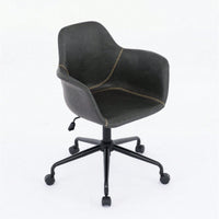 Ergonomic Mid-Century Modern Swivel Office Chair with Adjustable Height and Back Support for Home and Study