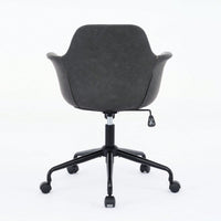 Ergonomic Mid-Century Modern Swivel Office Chair with Adjustable Height and Back Support for Home and Study