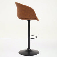 Modern Swivel Adjustable Height Bar Stools with Backrest PU Leather for Kitchen Island 17.7 Inch Large Base with Rubber Ring