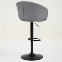 Modern Swivel Adjustable Height Bar Stools with Backrest PU Leather for Kitchen Island 17.7 Inch Large Base with Rubber Ring