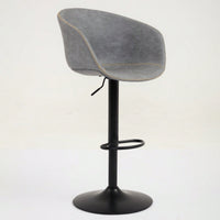 Modern Swivel Adjustable Height Bar Stools with Backrest PU Leather for Kitchen Island 17.7 Inch Large Base with Rubber Ring