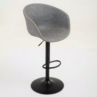 Modern Swivel Adjustable Height Bar Stools with Backrest PU Leather for Kitchen Island 17.7 Inch Large Base with Rubber Ring