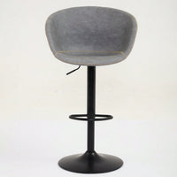 Modern Swivel Adjustable Height Bar Stools with Backrest PU Leather for Kitchen Island 17.7 Inch Large Base with Rubber Ring
