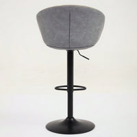 Modern Swivel Adjustable Height Bar Stools with Backrest PU Leather for Kitchen Island 17.7 Inch Large Base with Rubber Ring