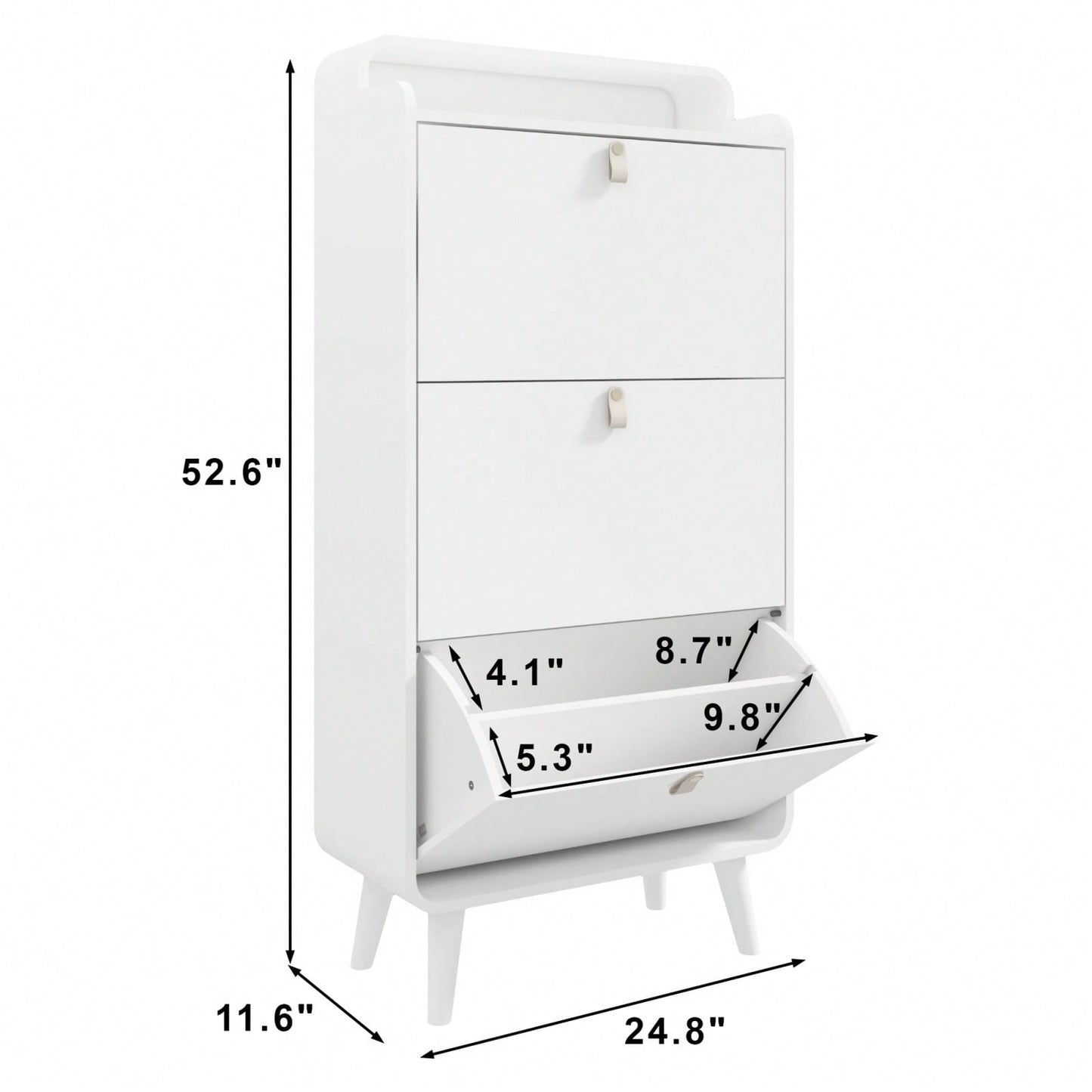 3 Drawers Shoe Cabinet, Shoe Storage Cabinet For Entryway,Outdoor,White Finish