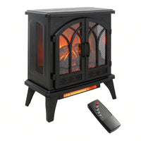 24-Inch 3D Flame Electric Infrared Quartz Fireplace Stove