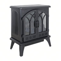 24-Inch 3D Flame Electric Infrared Quartz Fireplace Stove