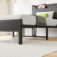 Twin Size Bed Frame With Storage Headboard And Charging Station