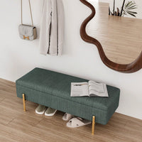 Upholstered Storage Bench With Chenille Fabric