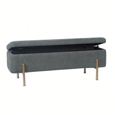 Upholstered Storage Bench With Chenille Fabric