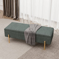 Upholstered Storage Bench With Chenille Fabric