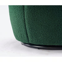 Teddy Fabric Swivel Accent Armchair Barrel Chair With Black Powder Coating Metal Ring