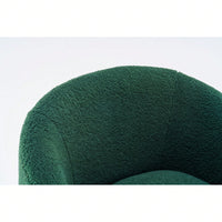 Teddy Fabric Swivel Accent Armchair Barrel Chair With Black Powder Coating Metal Ring