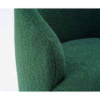 Teddy Fabric Swivel Accent Armchair Barrel Chair With Black Powder Coating Metal Ring