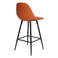 Counter Stools, Set Of 2 Bar Stools With Back And Footrest, Modern Metal Counter Height Barstools For Kitchen Home Bar