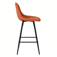 Counter Stools, Set Of 2 Bar Stools With Back And Footrest, Modern Metal Counter Height Barstools For Kitchen Home Bar
