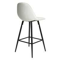 Counter Stools, Set Of 2 Bar Stools With Back And Footrest, Modern Metal Counter Height Barstools For Kitchen Home Bar