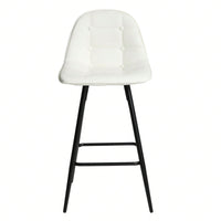 Counter Stools, Set Of 2 Bar Stools With Back And Footrest, Modern Metal Counter Height Barstools For Kitchen Home Bar