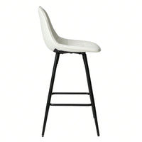 Counter Stools, Set Of 2 Bar Stools With Back And Footrest, Modern Metal Counter Height Barstools For Kitchen Home Bar