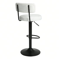 Modern Bar Stools Set Of 2, Upholstered Counter Height Bar Stools,Adjustable Bar Stool 24.5-30.5", Swivel Counter Stools For Kitchen Home