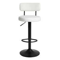Modern Bar Stools Set Of 2, Upholstered Counter Height Bar Stools,Adjustable Bar Stool 24.5-30.5", Swivel Counter Stools For Kitchen Home
