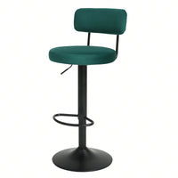 Modern Bar Stools Set Of 2, Upholstered Counter Height Bar Stools,Adjustable Bar Stool 24.5-30.5", Swivel Counter Stools For Kitchen Home