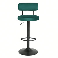 Modern Bar Stools Set Of 2, Upholstered Counter Height Bar Stools,Adjustable Bar Stool 24.5-30.5", Swivel Counter Stools For Kitchen Home