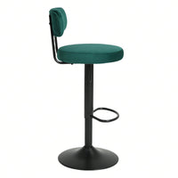 Modern Bar Stools Set Of 2, Upholstered Counter Height Bar Stools,Adjustable Bar Stool 24.5-30.5", Swivel Counter Stools For Kitchen Home