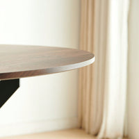 Mid-Century Dining Table For 4-6 People With Round Mdf Table Top, Pedestal Dining Table, End Table Leisure Coffee Table