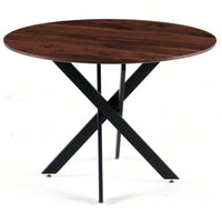 Mid-Century Dining Table For 4-6 People With Round Mdf Table Top, Pedestal Dining Table, End Table Leisure Coffee Table