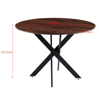 Mid-Century Dining Table For 4-6 People With Round Mdf Table Top, Pedestal Dining Table, End Table Leisure Coffee Table