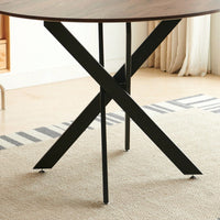 Mid-Century Dining Table For 4-6 People With Round Mdf Table Top, Pedestal Dining Table, End Table Leisure Coffee Table