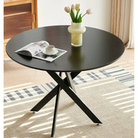 Mid-Century Dining Table For 4-6 People With Round Mdf Table Top, Pedestal Dining Table, End Table Leisure Coffee Table