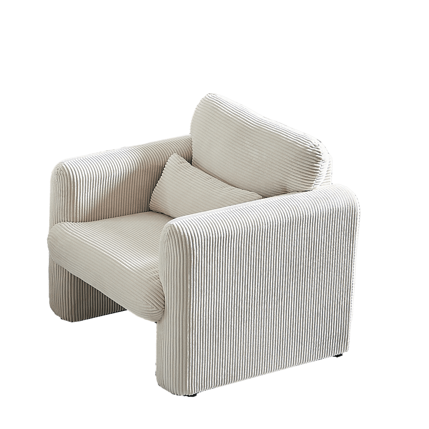 33" Corduroy Fabric Single Sofa, Modern Lounge Chairs Single Sofa With Support Pillow, For Apartment, Office, Living Room & Bedroom