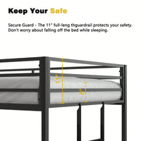 Twin Loft Bunk Bed With Desk And Closet Rod, Black