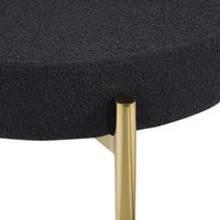 Mid-Century Modern Upholstered Boucle Dining Chairs Set of 2 with Ergonomic Backrest Thick Cushions and Brass Legs