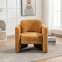 Upholstered Mid Century Modern Barrel Accent Chair with Armrests for Living Room Bedroom Office