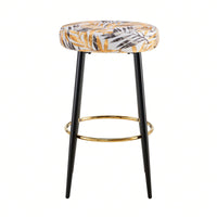 Counter Height Bar Stools Set Of 2, Upholstered Kitchen Dining Chairs With Footrest, 24 Inches - Velvet