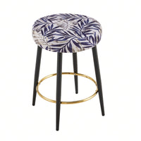 Counter Height Bar Stools Set Of 2, Upholstered Kitchen Dining Chairs With Footrest, 24 Inches - Velvet