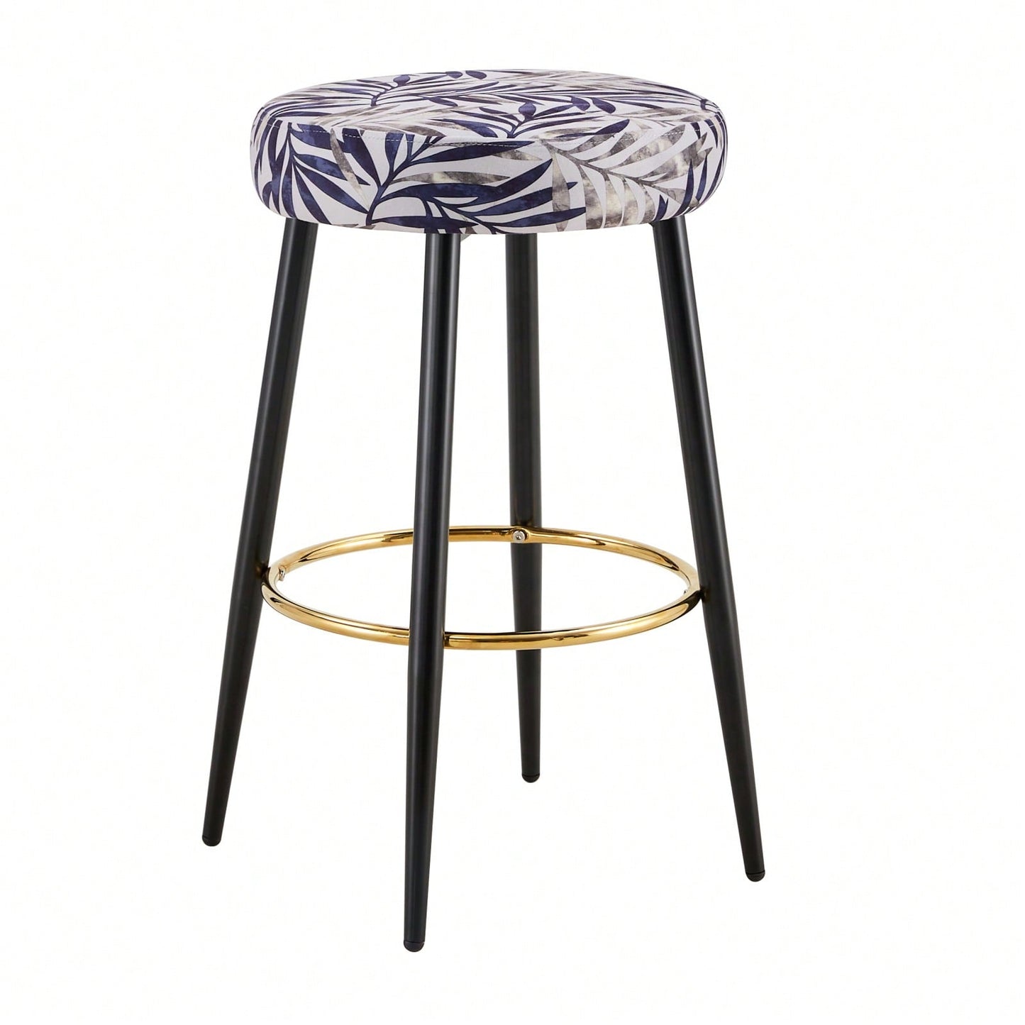 Counter Height Bar Stools Set Of 2, Upholstered Kitchen Dining Chairs With Footrest, 24 Inches - Velvet