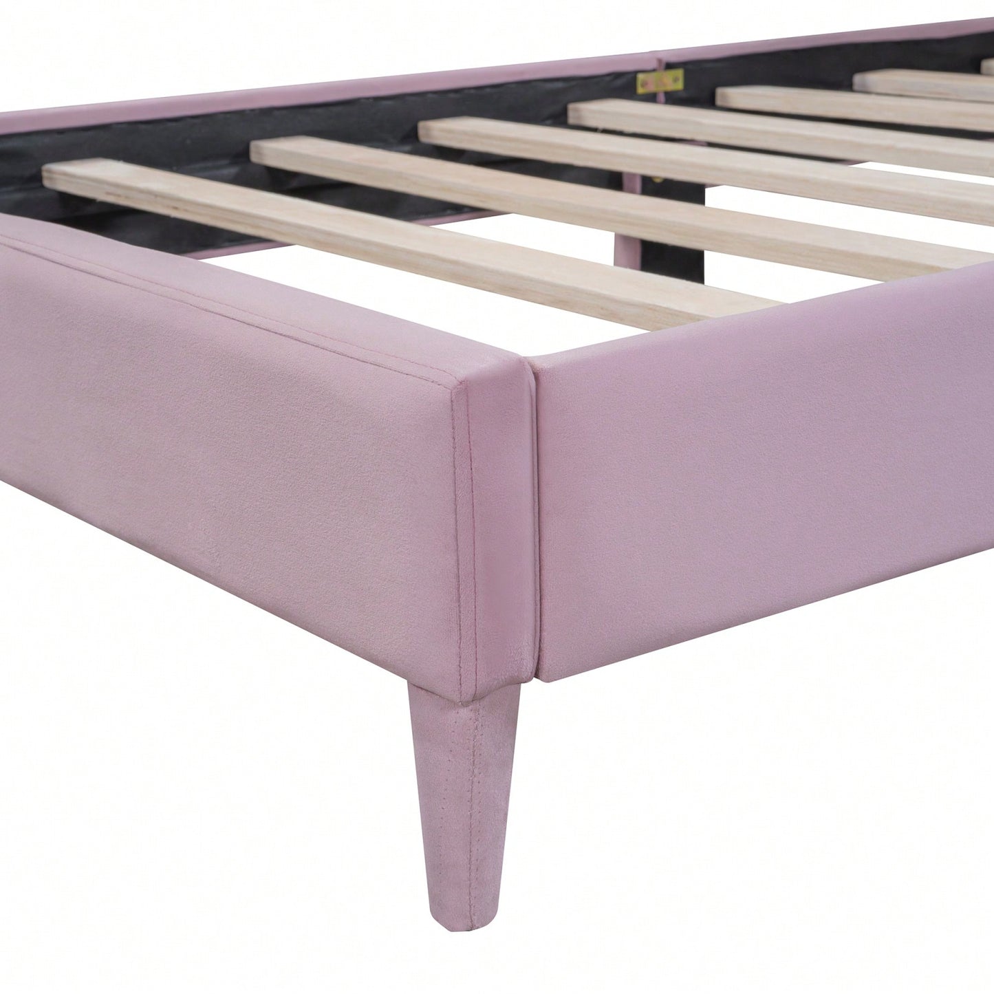 Cloud-Shaped Velvet Twin Platform Bed Frame with Wood Slat Support No Box Spring Required Easy Assembly