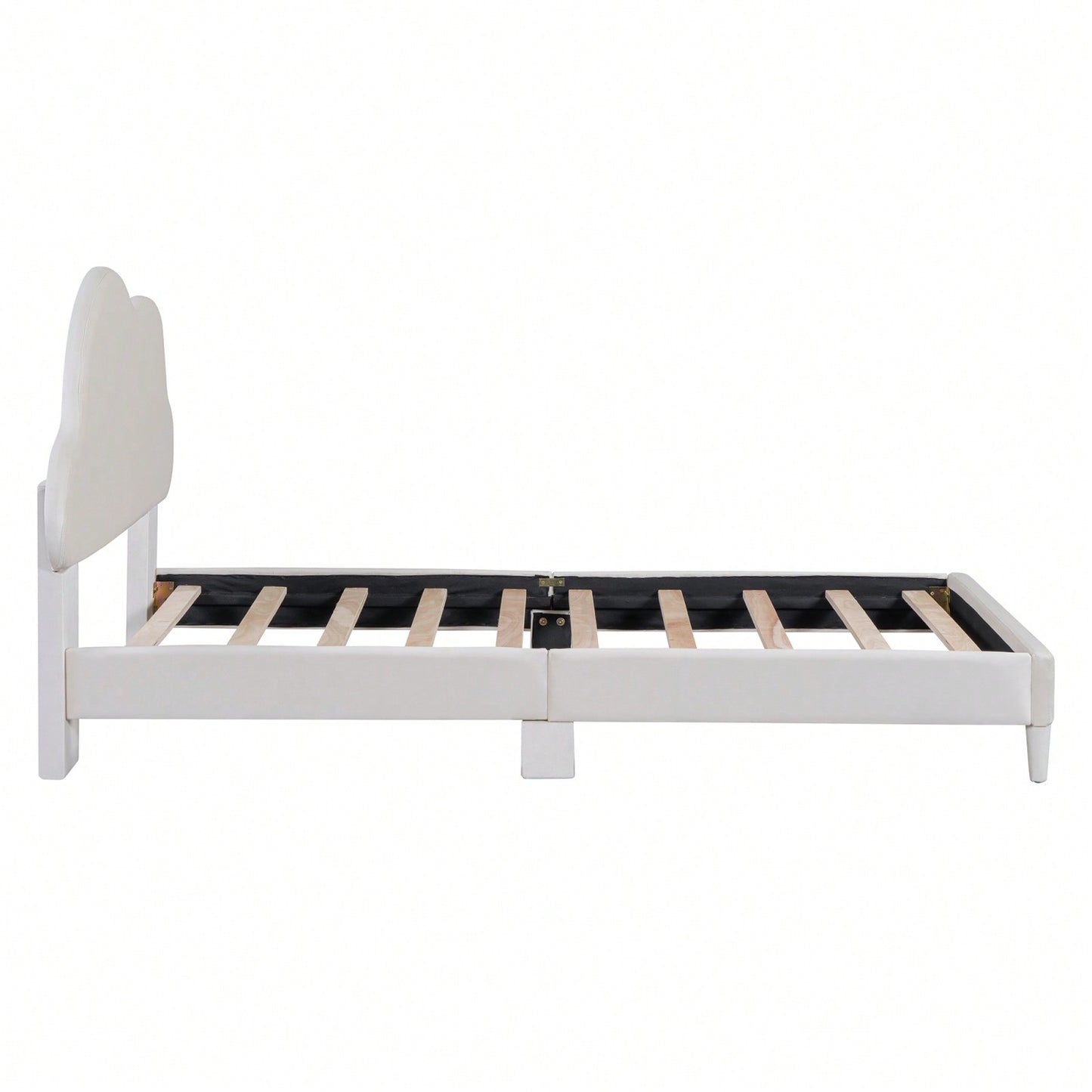 Cloud-Shaped Velvet Twin Platform Bed Frame with Wood Slat Support No Box Spring Required Easy Assembly
