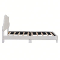 Cloud-Shaped Velvet Twin Platform Bed Frame with Wood Slat Support No Box Spring Required Easy Assembly