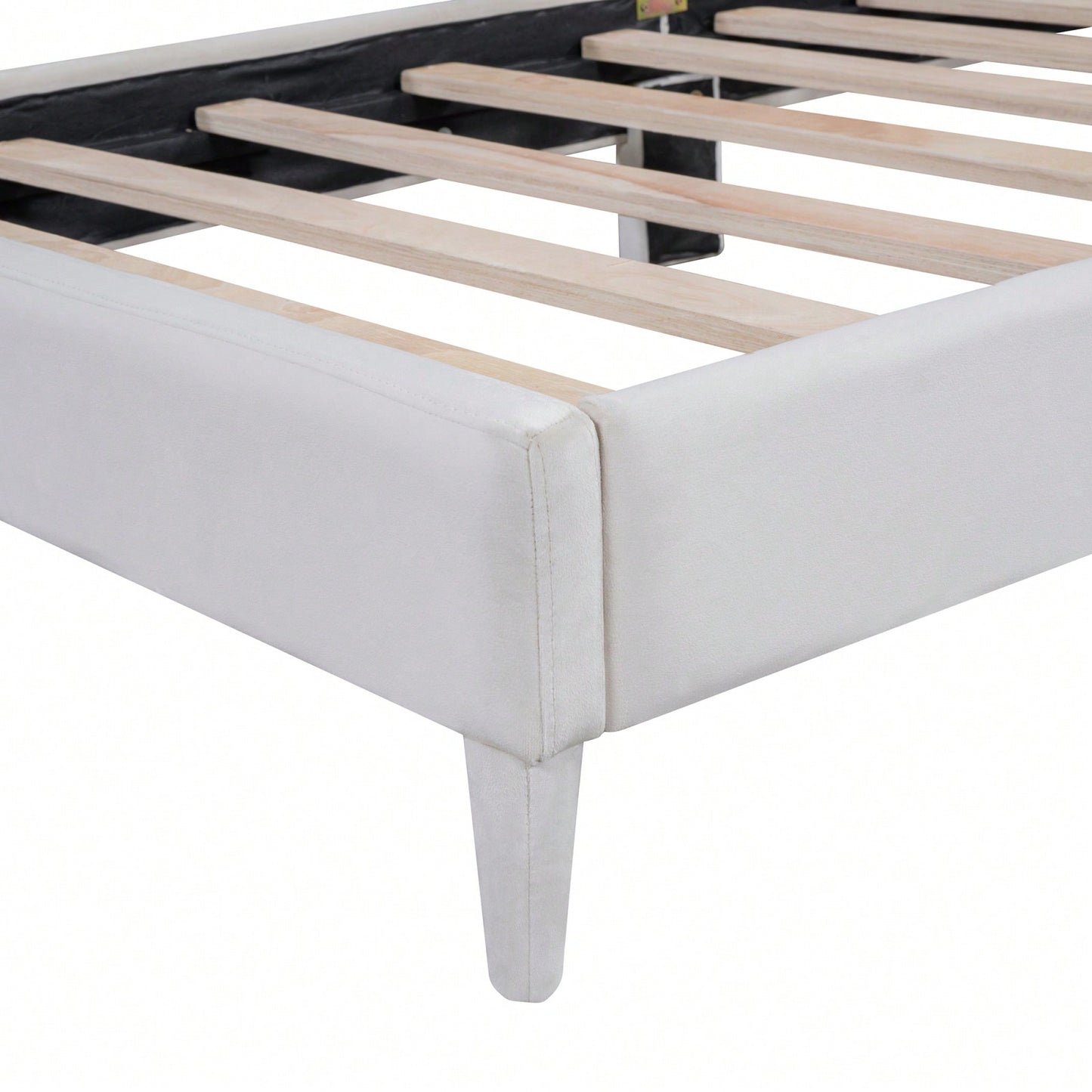 Cloud-Shaped Velvet Twin Platform Bed Frame with Wood Slat Support No Box Spring Required Easy Assembly
