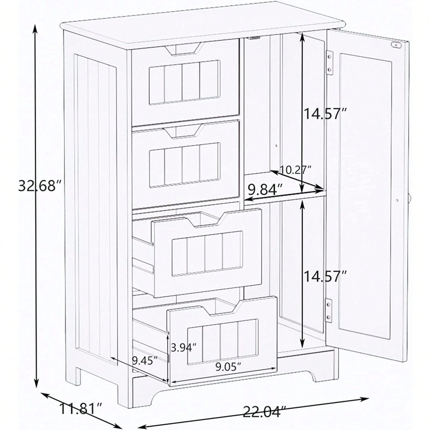 Freestanding Floor Storage Cabinet