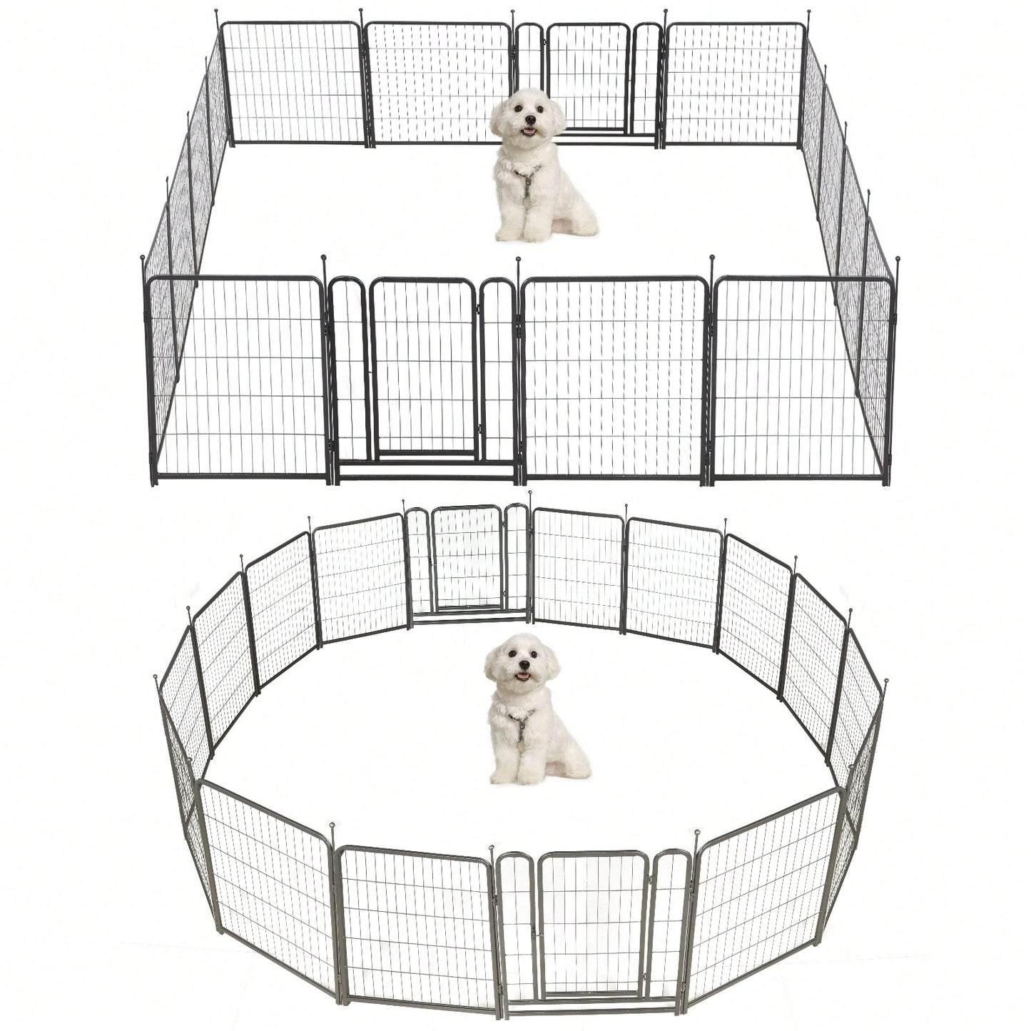 16 Panels Dog Playpen For Outdoor,Yard,Camping,31.6"Height Dog Fence With 2 Doors.